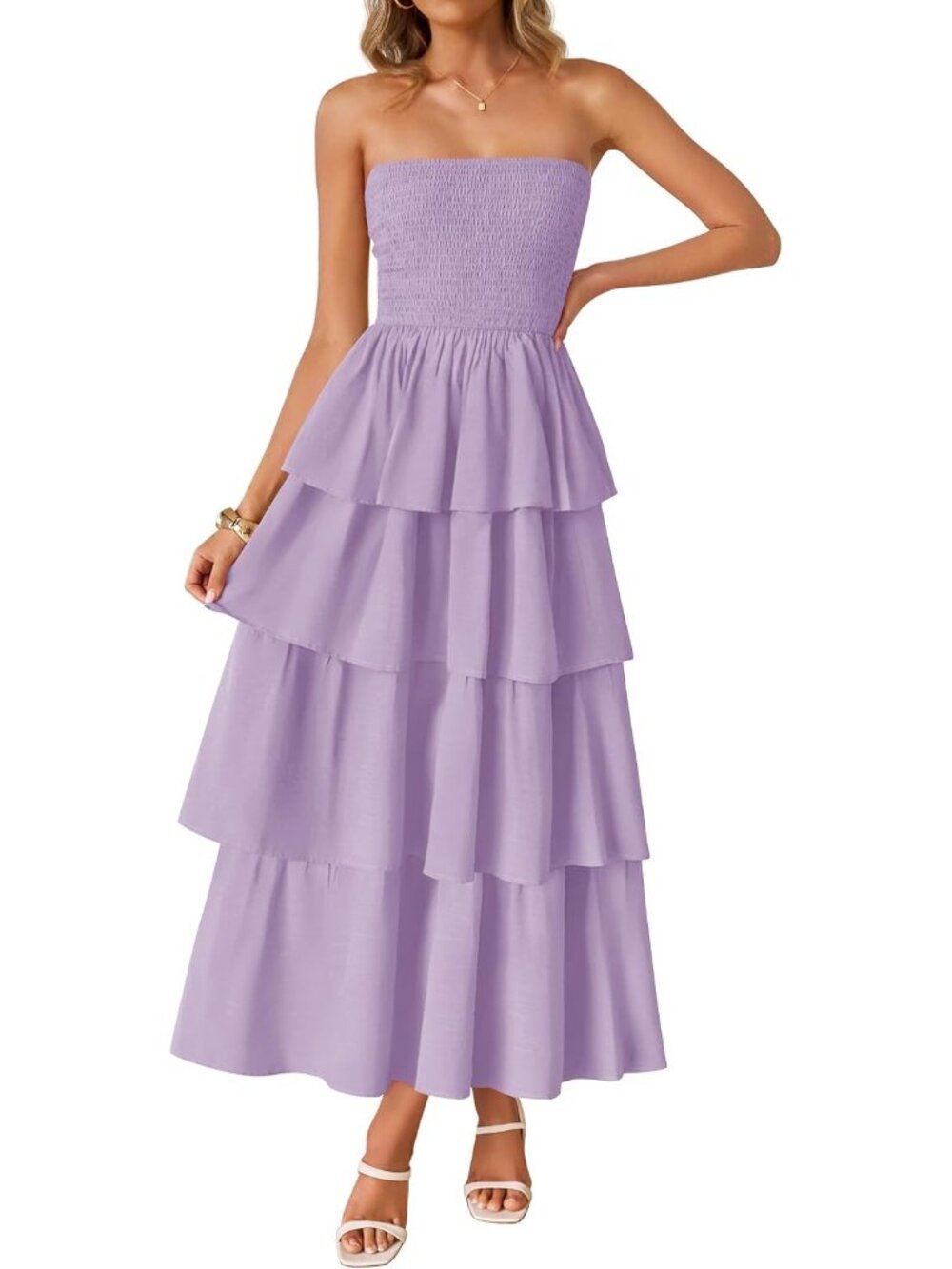 Women's Purple Summer Boho Sleeveless Off Shoulder Strapless Long Maxi Dresses